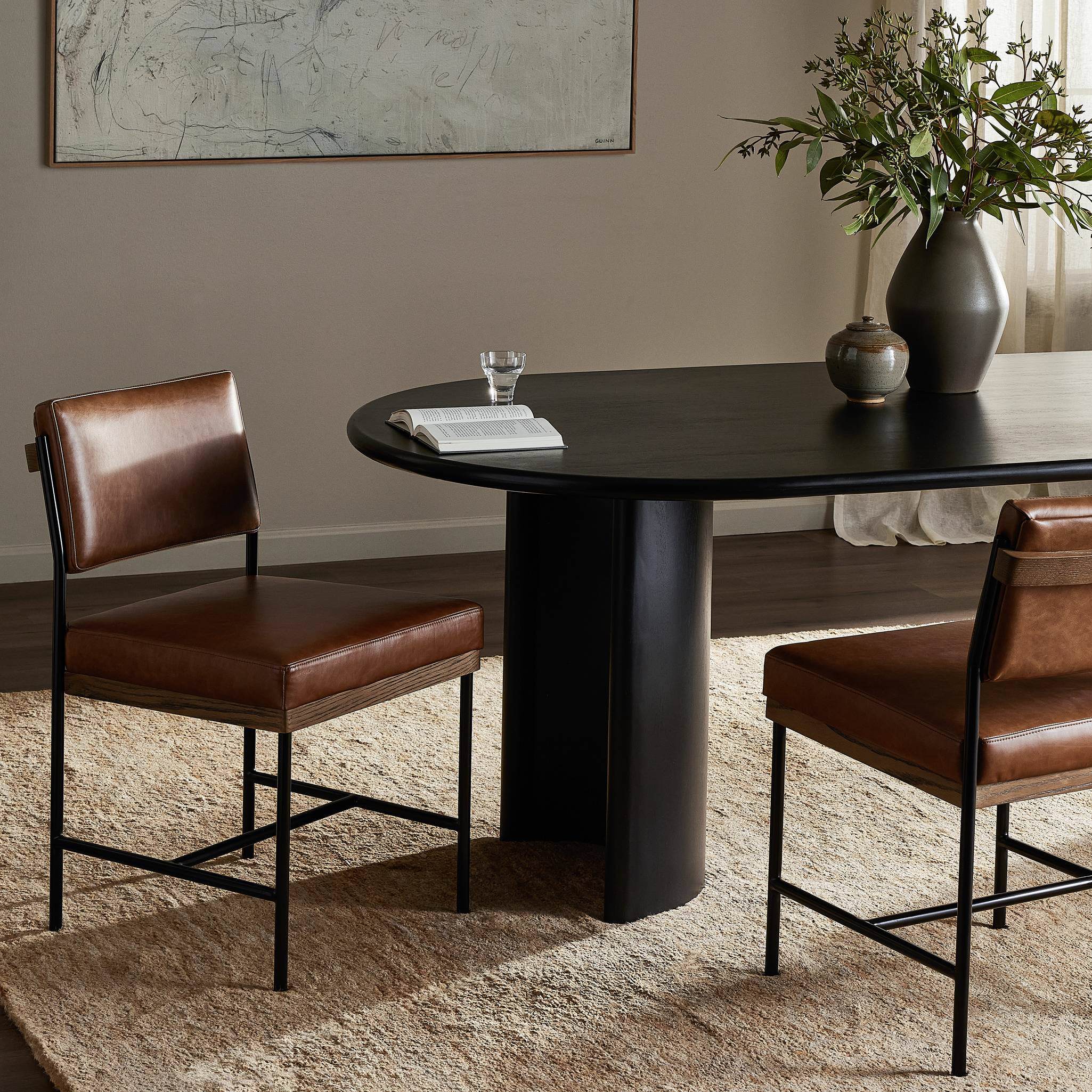 Four Hands Benton Dining Chair in Sonoma Chestnut in dining room at Addison West.