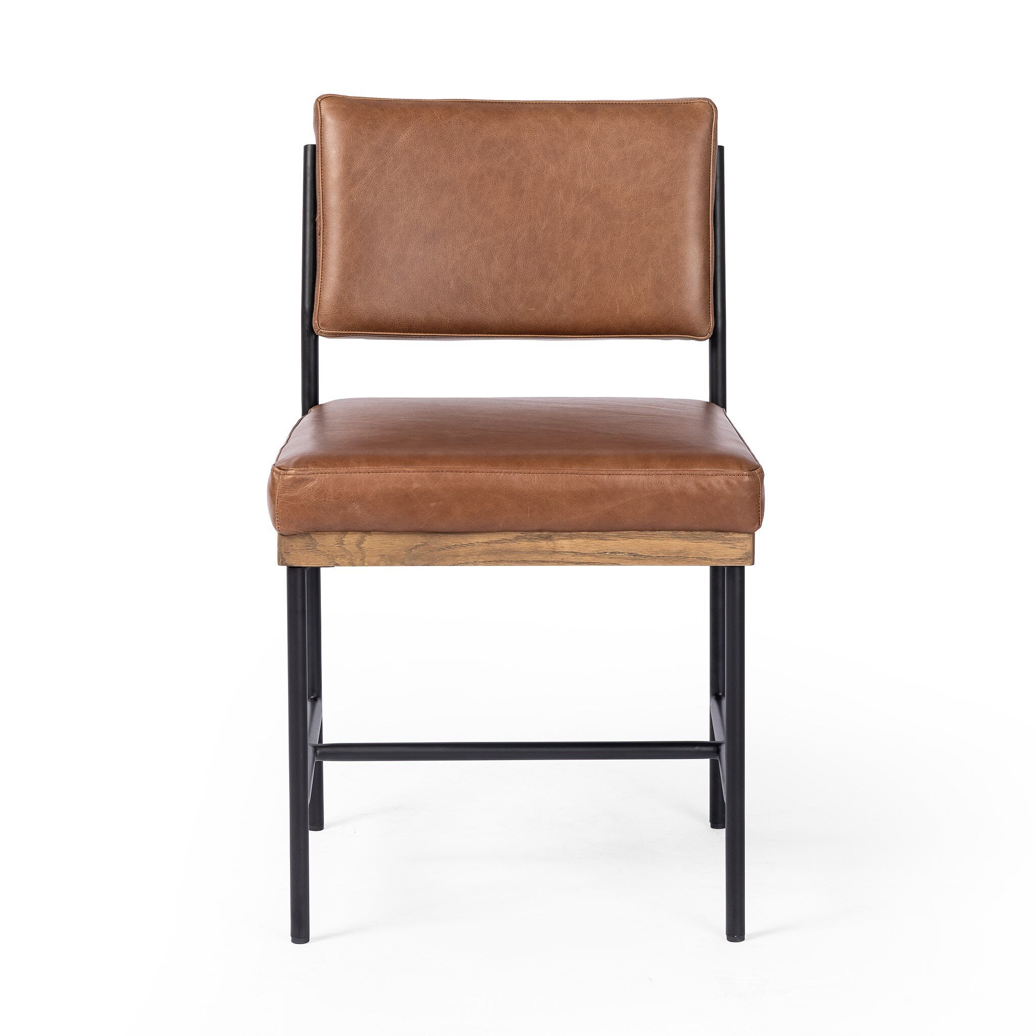 Four Hands Benton Dining Chair in Sonoma Chestnut on white background at Addison West.