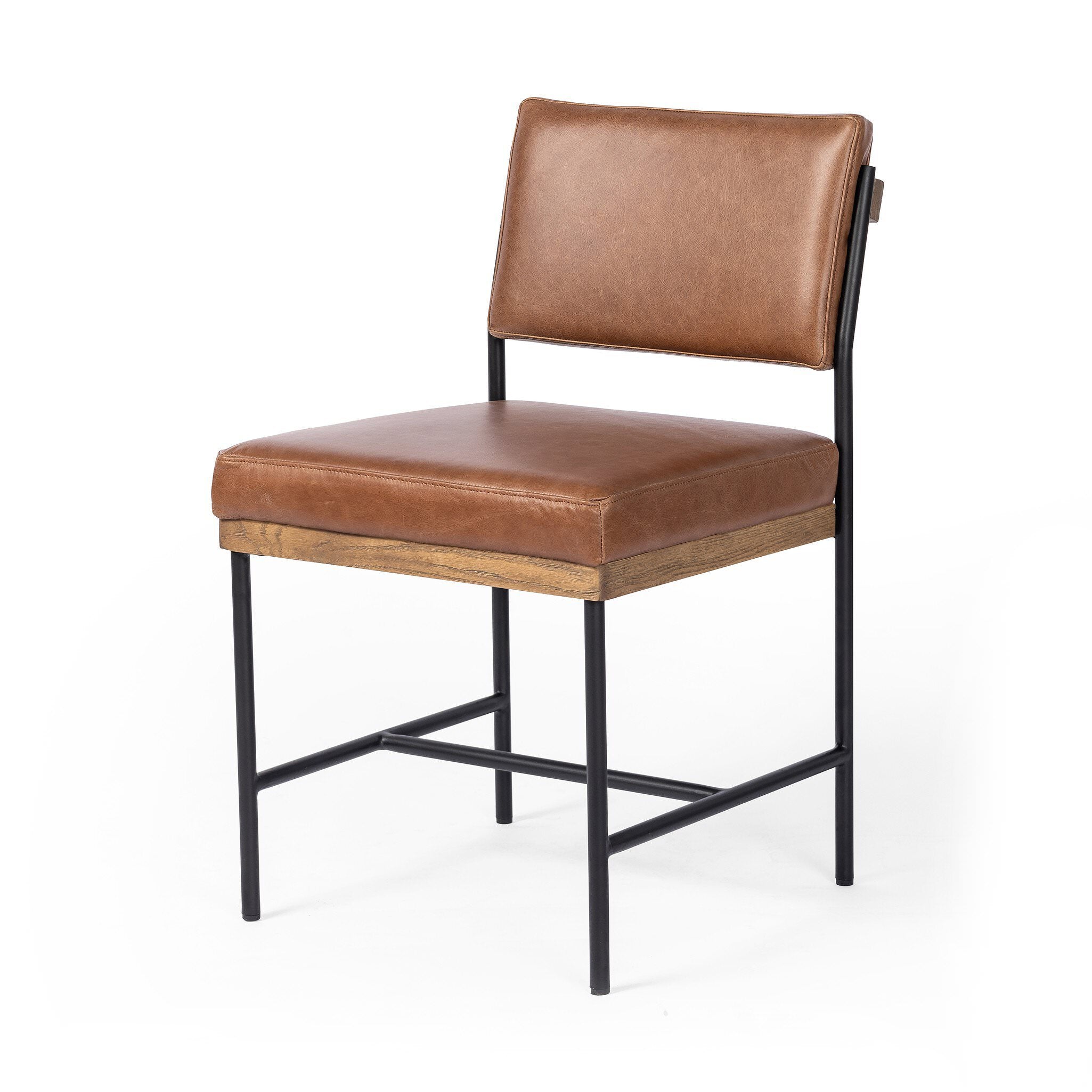 Four Hands Benton Dining Chair in Sonoma Chestnut on white background at Addison West.