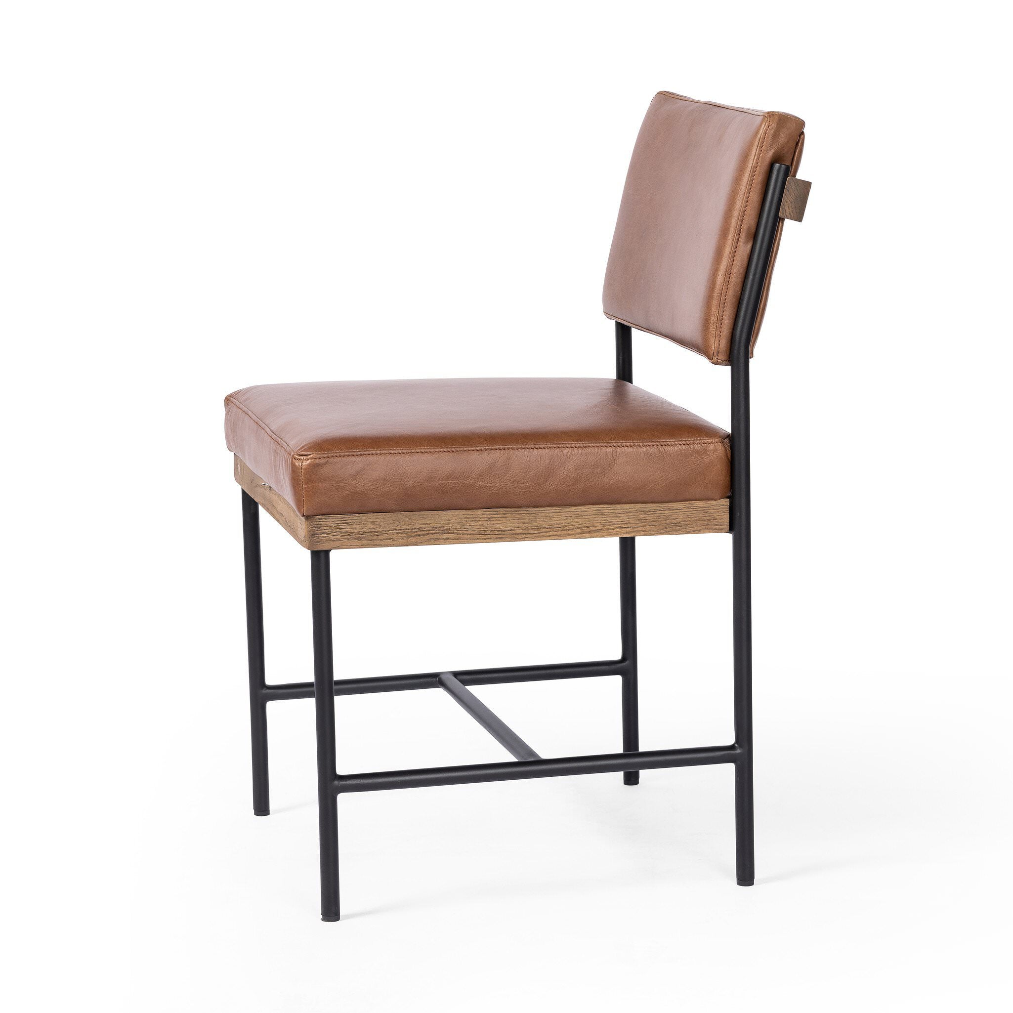 Four Hands Benton Dining Chair in Sonoma Chestnut on white background at Addison West.