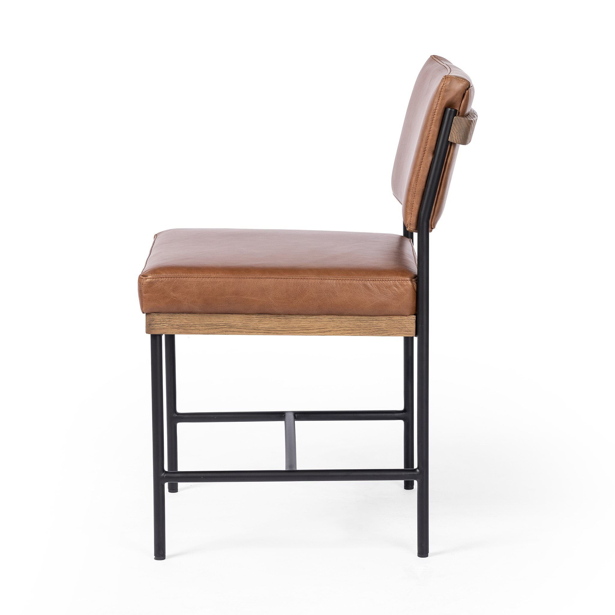 Four Hands Benton Dining Chair in Sonoma Chestnut on white background at Addison West.