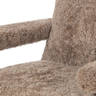 Close up of Four Hands Bergen Desk Chair in Taupe Shearling on a white background at Addison West