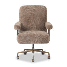 Four Hands Bergen Desk Chair in Taupe Shearling on a white background at Addison West