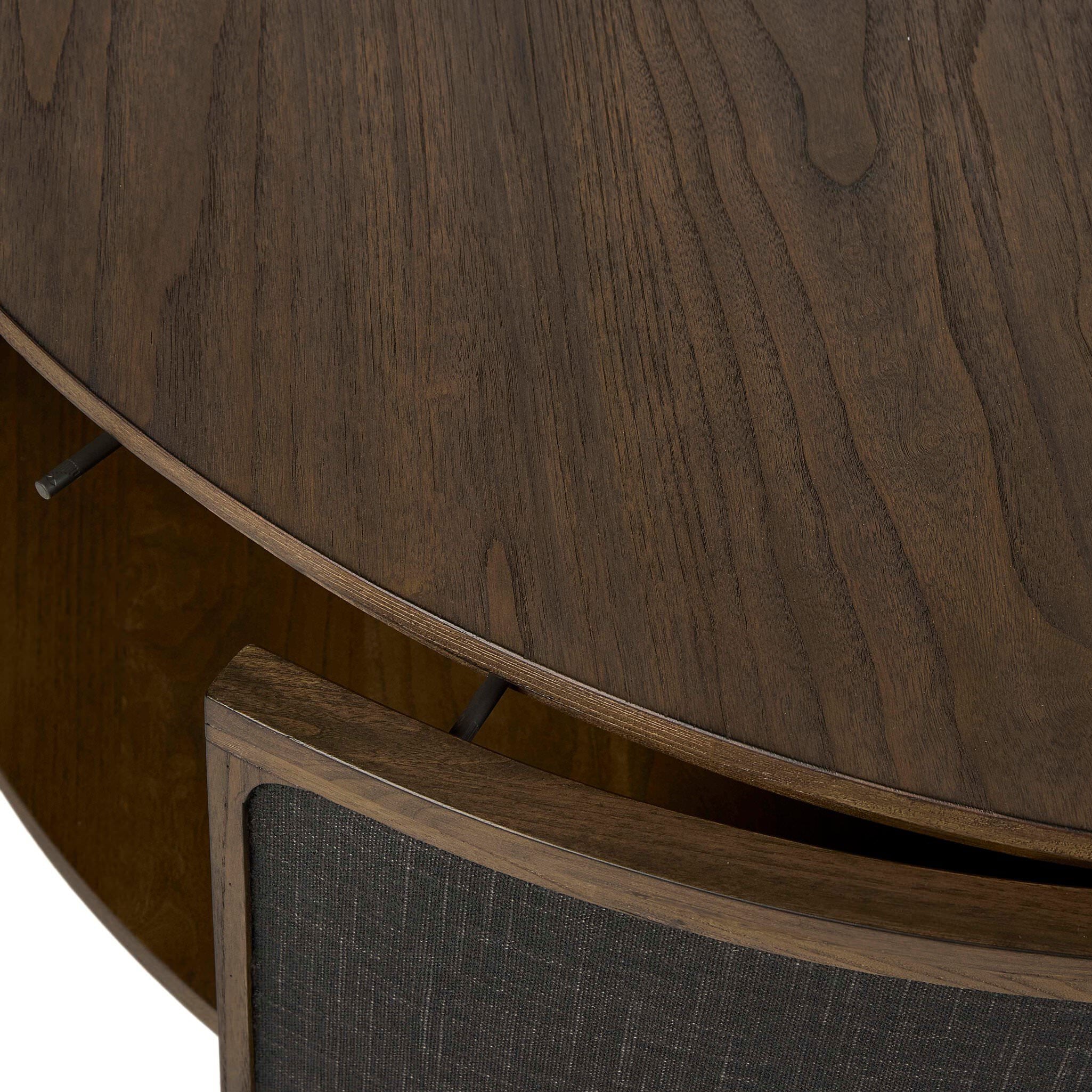Four Hands Bertie Coffee Table Stained Saddle Brown Sungkai Veneer on white background at Addison West.