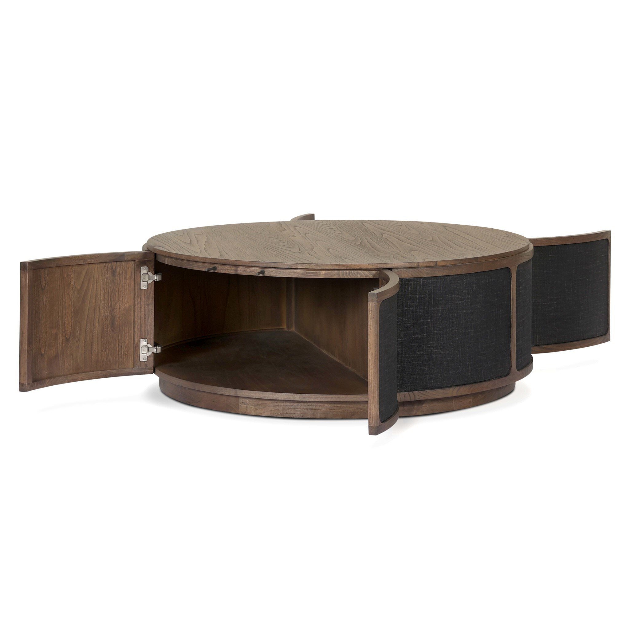 Four Hands Bertie Coffee Table Stained Saddle Brown Sungkai Veneer on white background at Addison West.