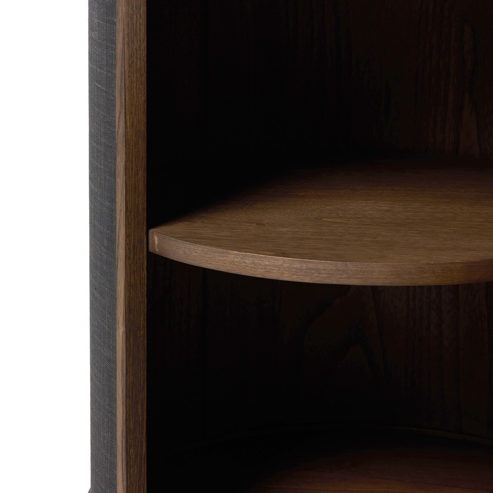 Four Hands Bertie End Table in Stained Saddle Brown Sungkai Veneer on white background at Addison West.