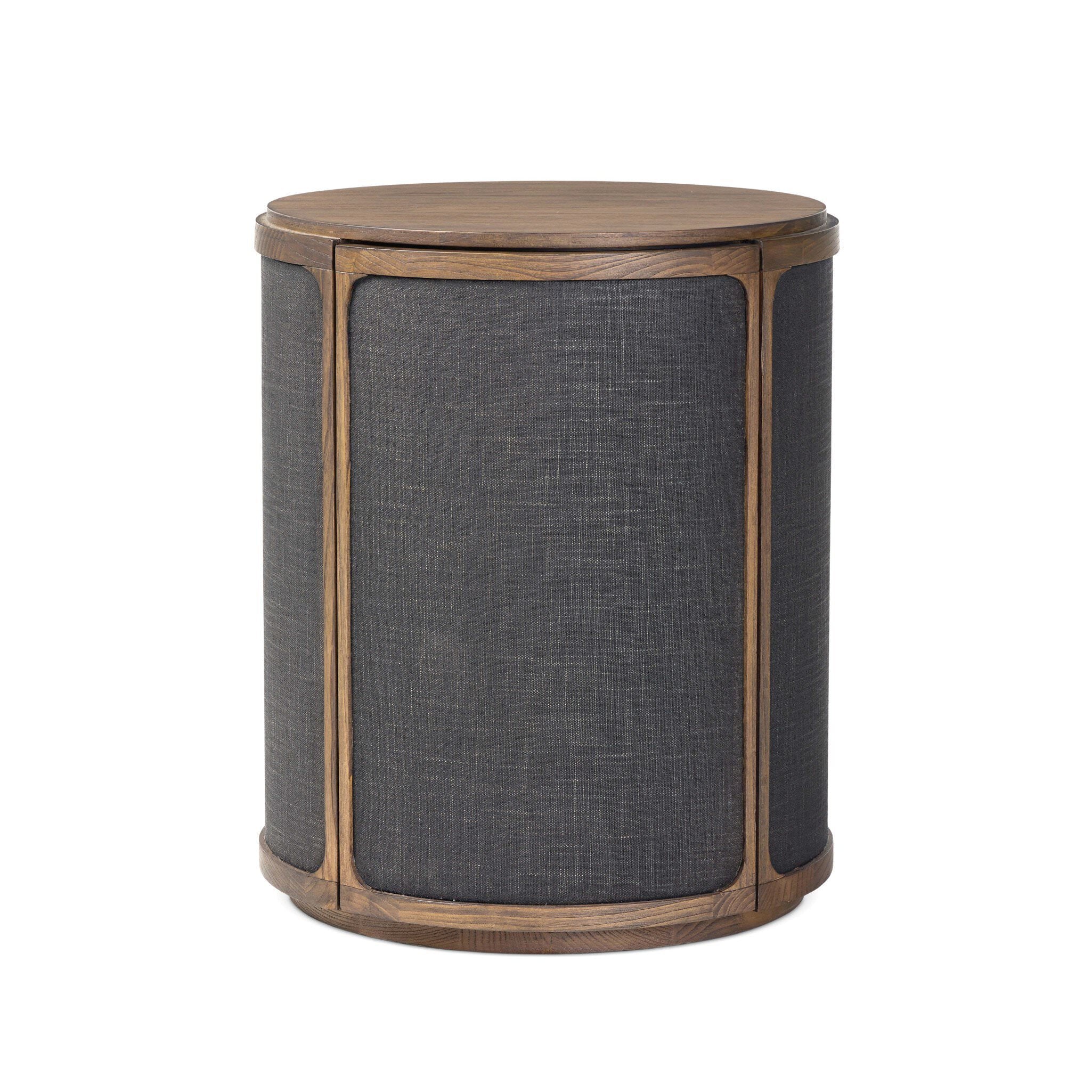 Four Hands Bertie End Table in Stained Saddle Brown Sungkai Veneer on white background at Addison West.