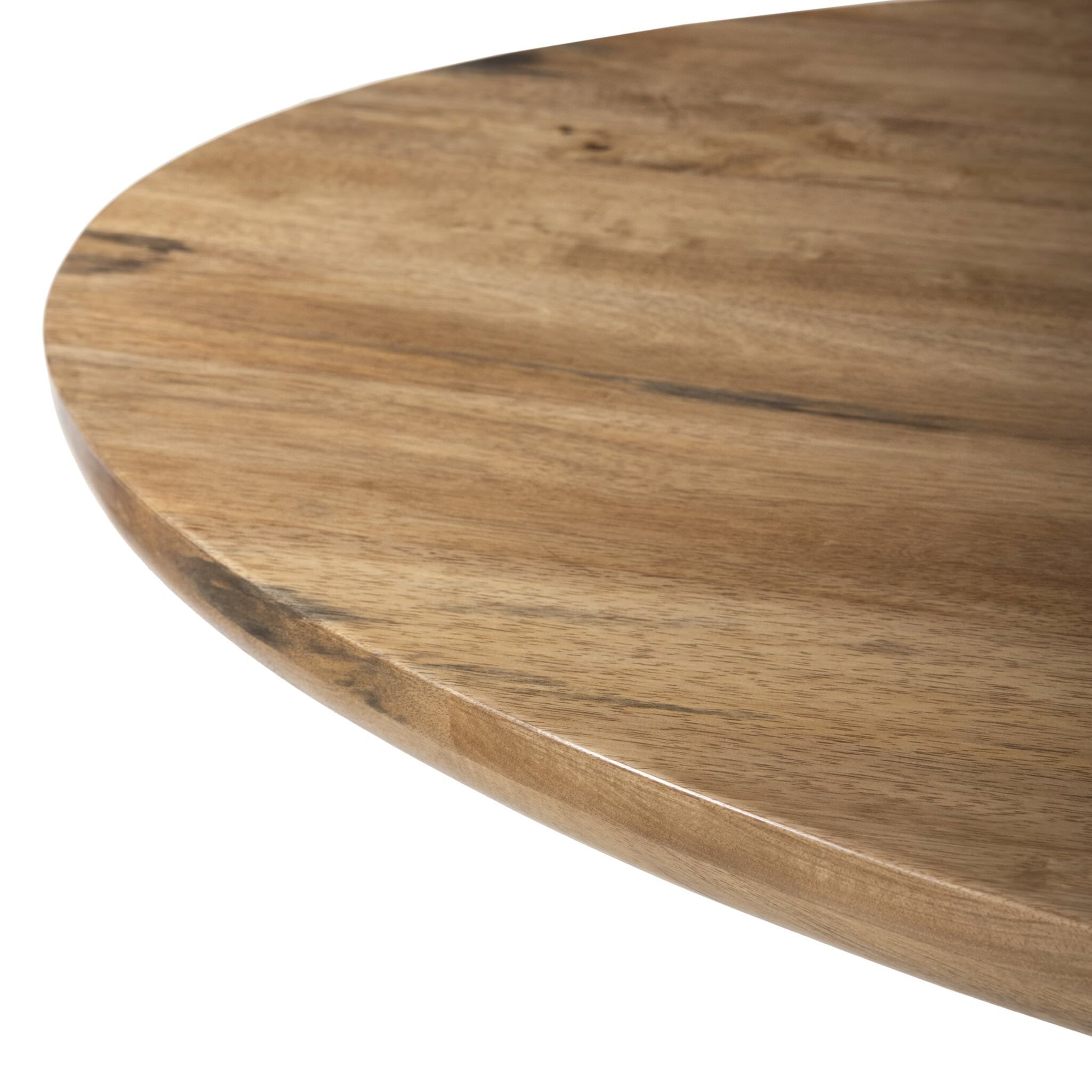 Four Hands Bibianna Oval Dining Table in Smoked Honey on white background at Addison West.
