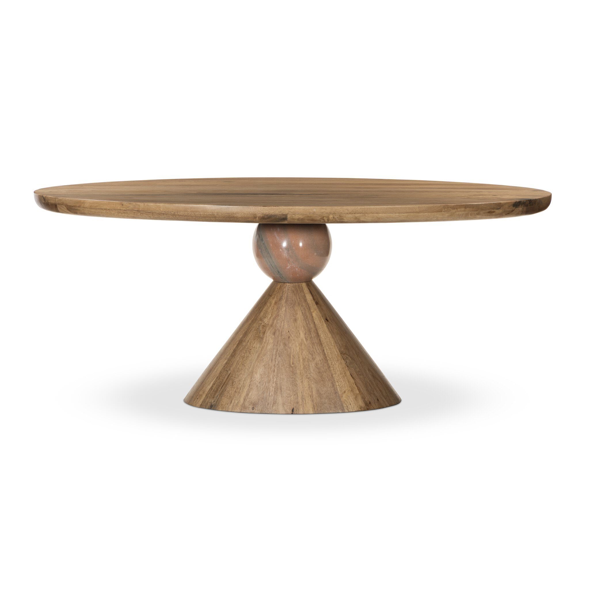 Four Hands Bibianna Oval Dining Table in Smoked Honey on white background at Addison West.