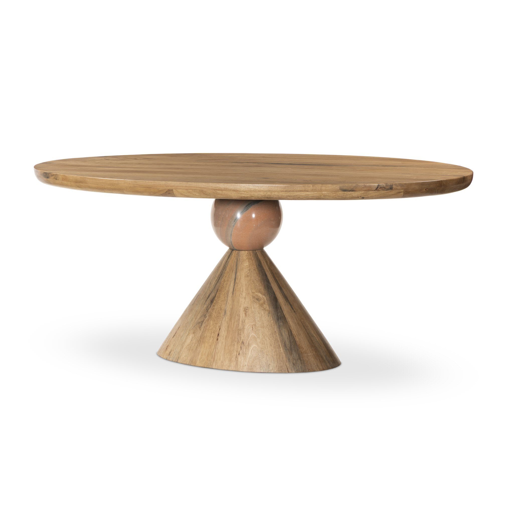 Four Hands Bibianna Oval Dining Table in Smoked Honey on white background at Addison West.