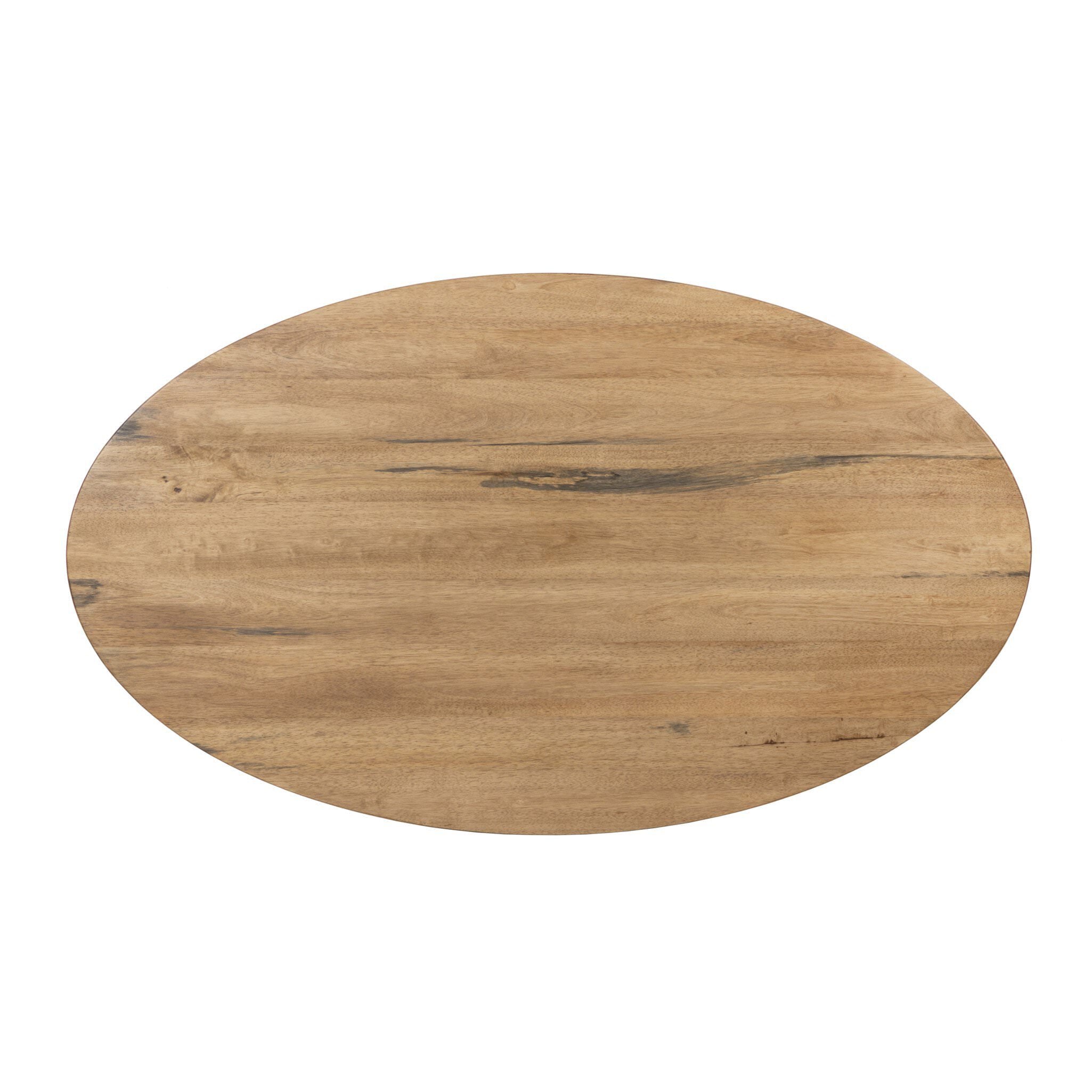 Four Hands Bibianna Oval Dining Table in Smoked Honey on white background at Addison West.