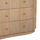 Close up of Four Hands Boa 6 Drawer Dresser in Sandy Mindi Veneer on a white background at Addison West