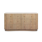 Four Hands Boa 6 Drawer Dresser in Sandy Mindi Veneer on a white background at Addison West