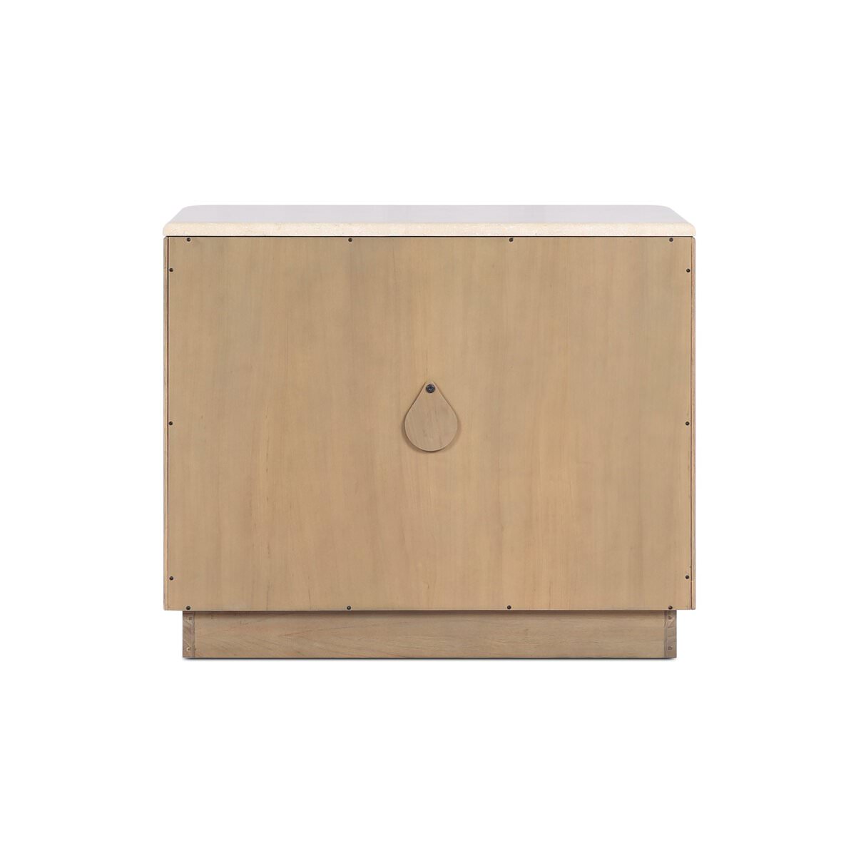Back of Four Hands Boa Nightstand in Cream Marble on a white background at Addison West