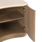 Close up of Four Hands Boa Nightstand in Cream Marble on a white background at Addison West