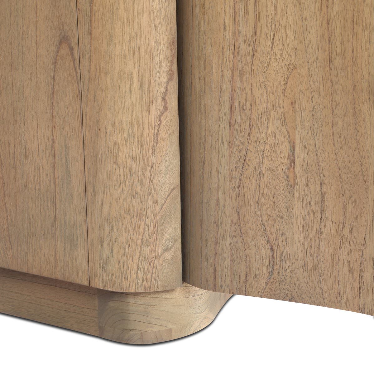 Close up of Four Hands Boa Nightstand in Cream Marble on a white background at Addison West