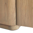 Close up of Four Hands Boa Nightstand in Cream Marble on a white background at Addison West