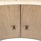 Close up of Four Hands Boa Nightstand in Cream Marble on a white background at Addison West