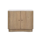 Four Hands Boa Nightstand in Cream Marble on a white background at Addison West