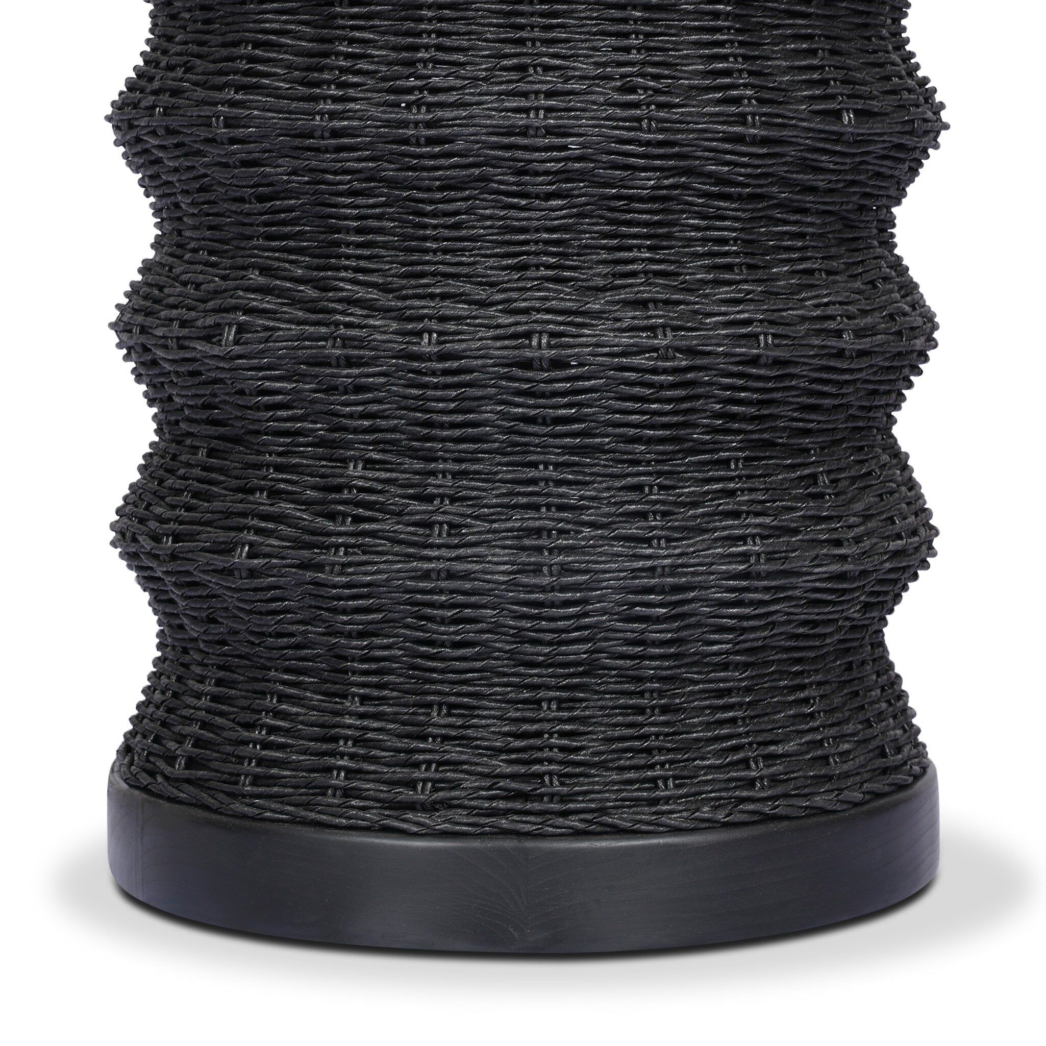 Four Hands Brailey End Table in Black Stained Sungkai on white background at Addison West.