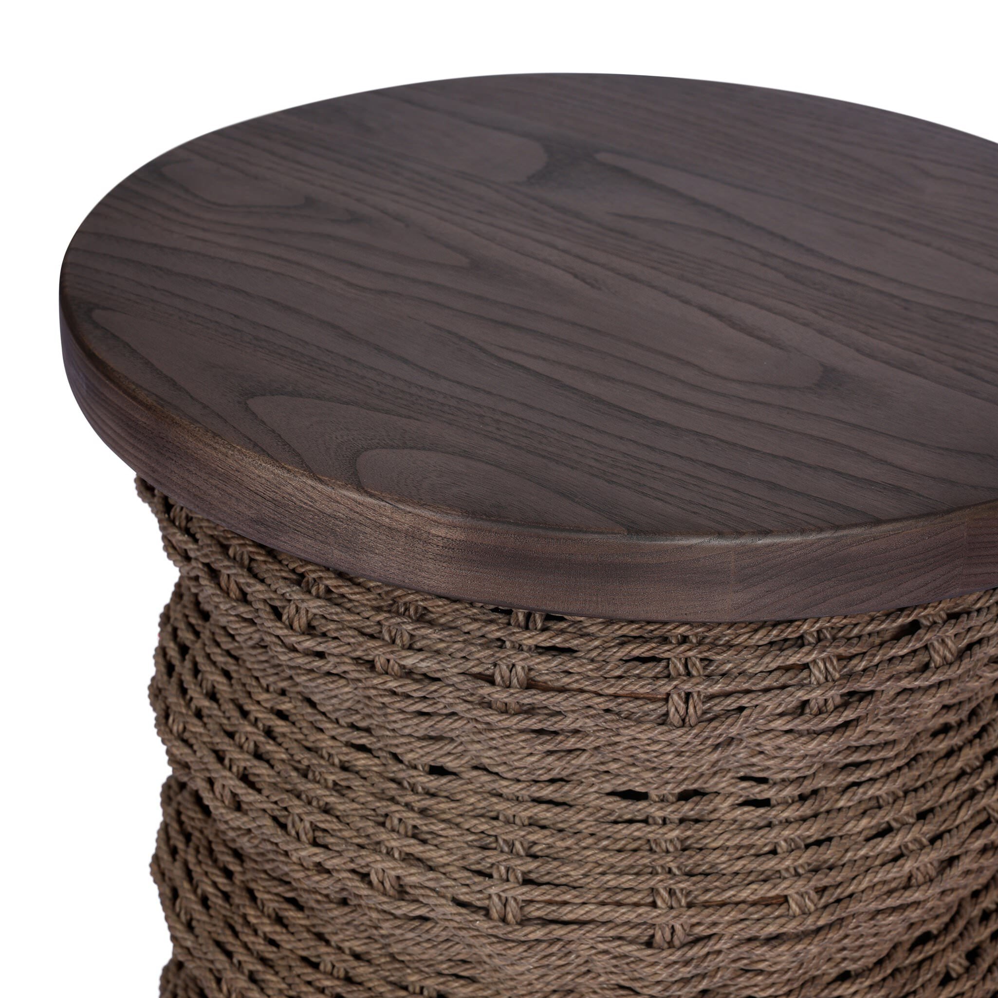 Four Hands Brailey End Table in Dark Brown Sungkai on white background at Addison West.