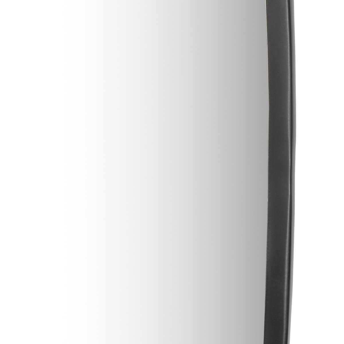 Close up of Four Hands Brinley Mirror in Matte Black on a white background at Addison West