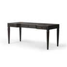 Four Hands Claude Desk in Distressed Black Oak Veneer on a white background at Addison West