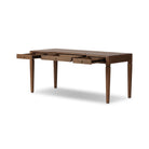 Four Hands Claude Desk in Tan Oak Veneer on a white background at Addison West