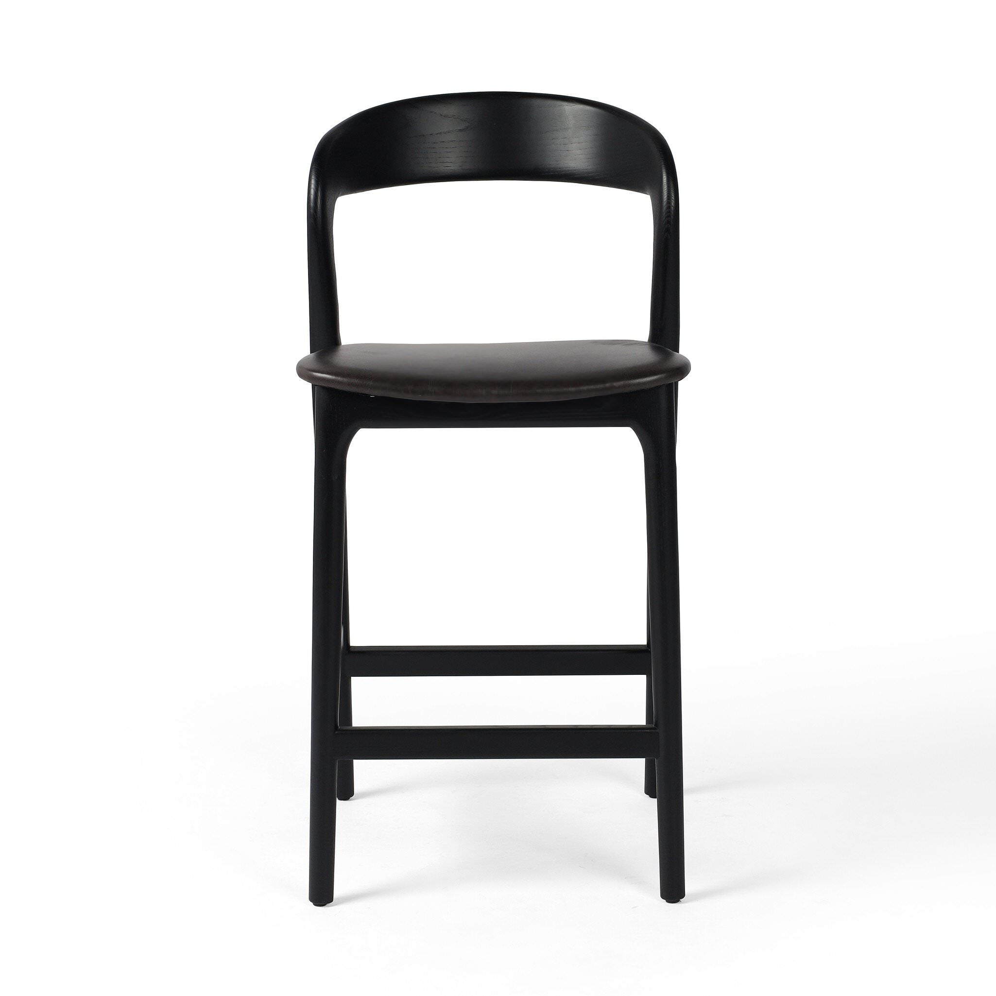 Four Hands Counter Stool in Sonoma Black on a white background at Addison West