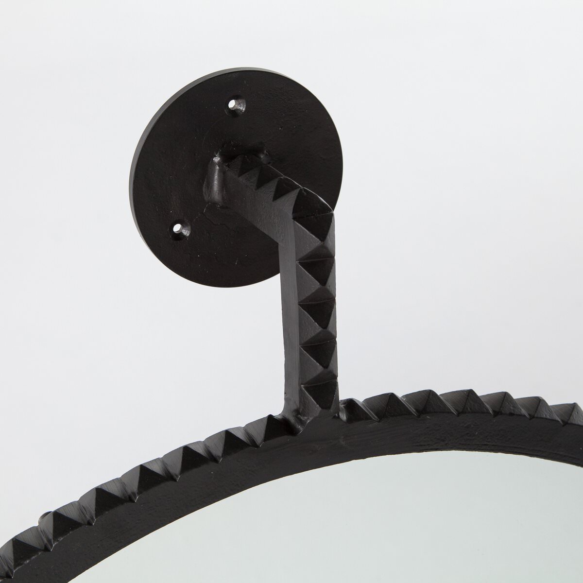 Close up of Four Hands Cru Large Mirror in Aged Bronze on a white background at Addison West