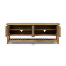 Four Hands Dalton Media Console in Aged Natural Oak Veneer on a white background at Addison West