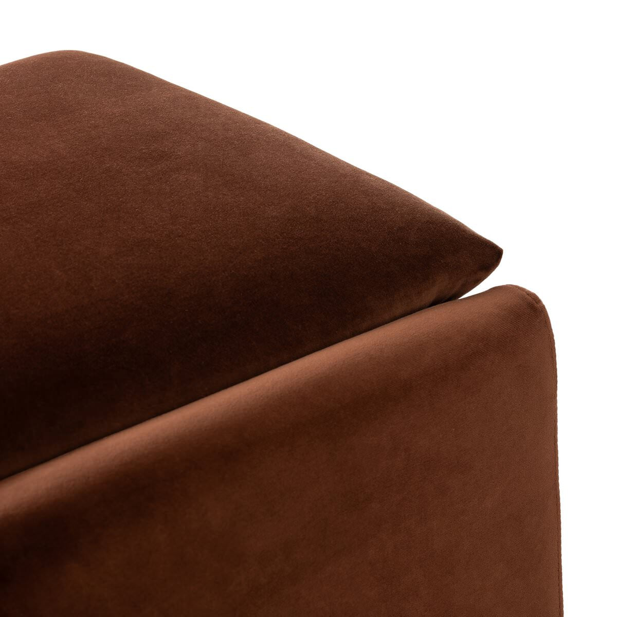 Close up of Four Hands Daniel Ottoman in Surrey Auburn on a white background at Addison West