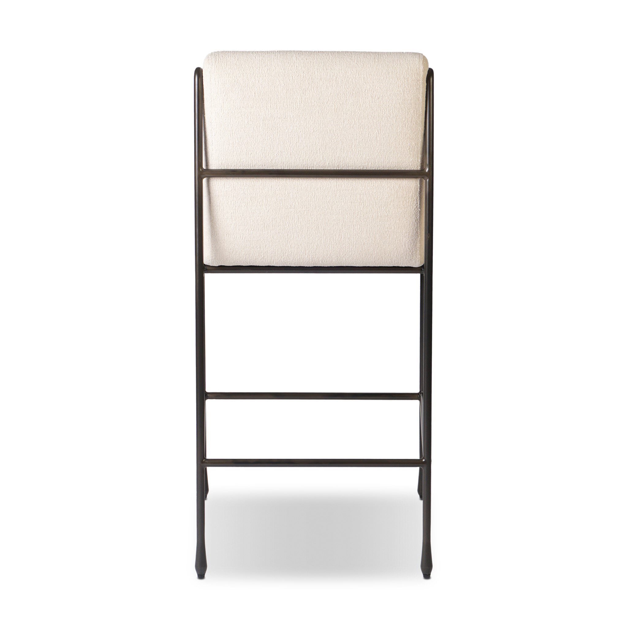 Four Hands Decker Counter Stool in Crypton Wayfarer Snow on white background at Addison West.