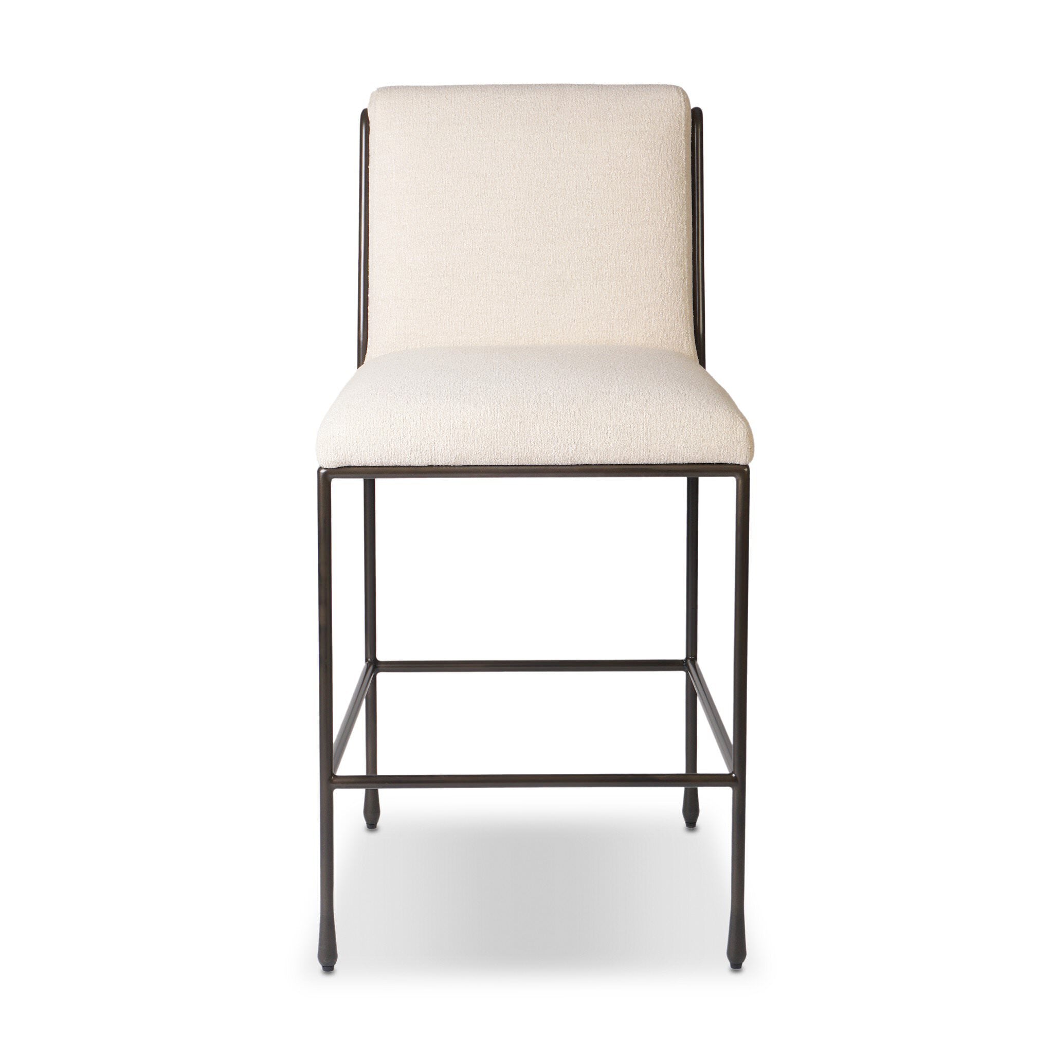 Four Hands Decker Counter Stool in Crypton Wayfarer Snow on white background at Addison West.