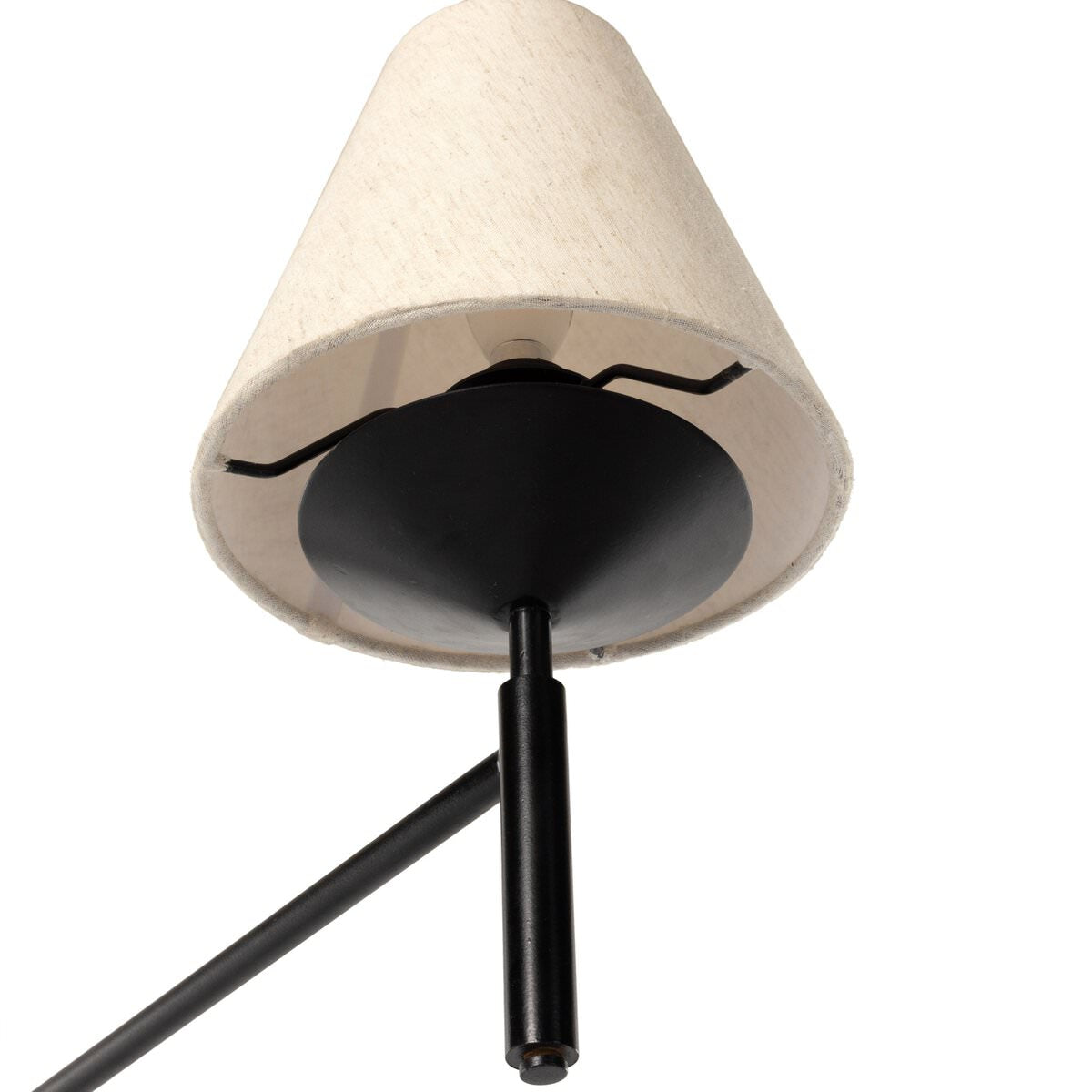 Close up of Four Hands Dodie Linear Chandelier in Jet Black on a white background