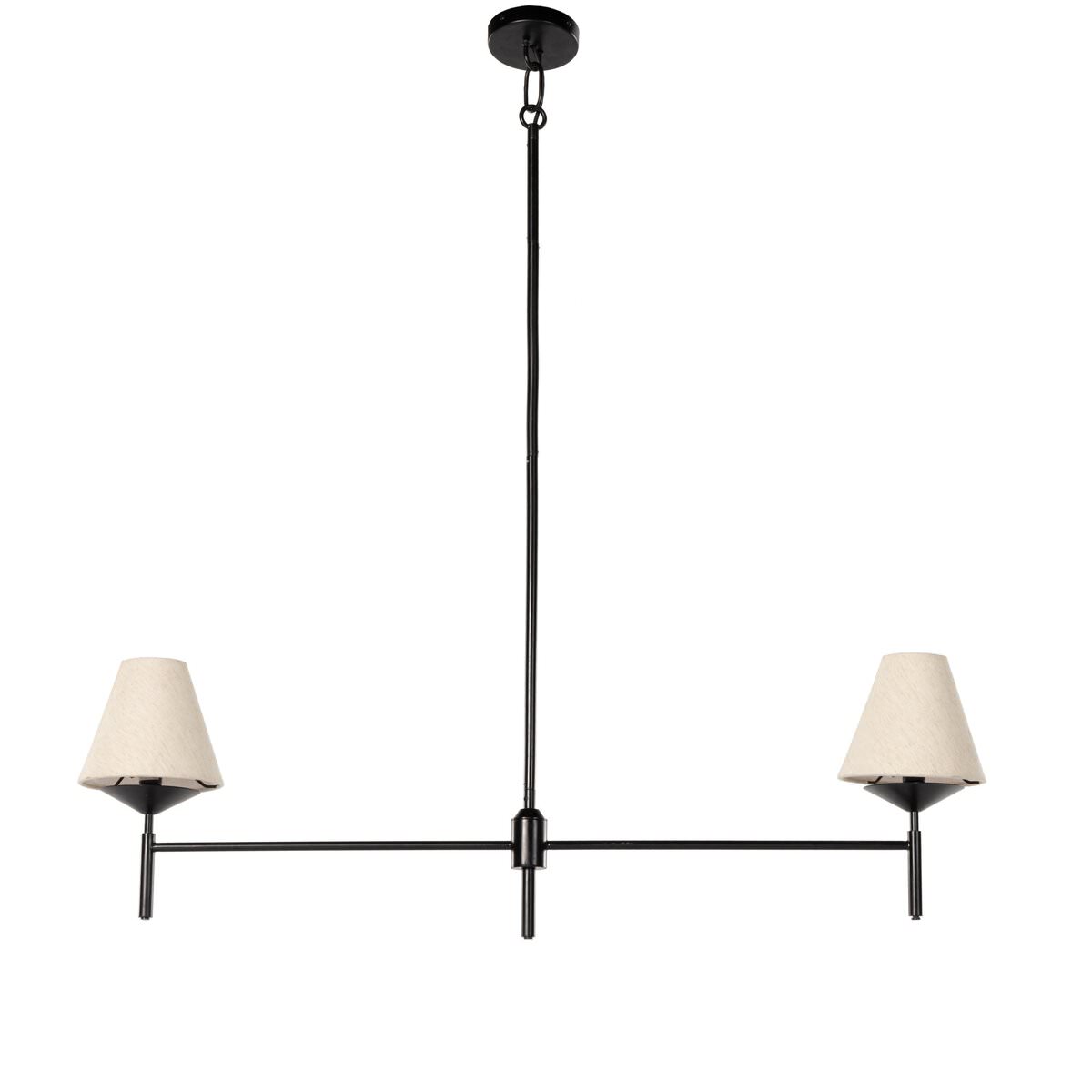 Four Hands Dodie Linear Chandelier in Jet Black on a white background