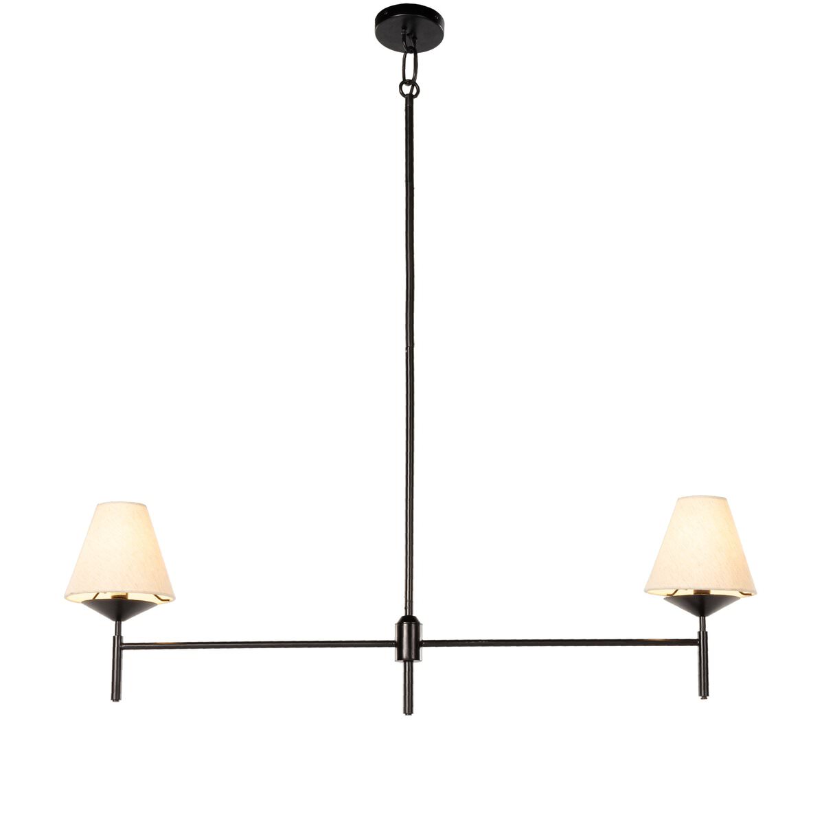 Four Hands Dodie Linear Chandelier in Jet Black on a white background
