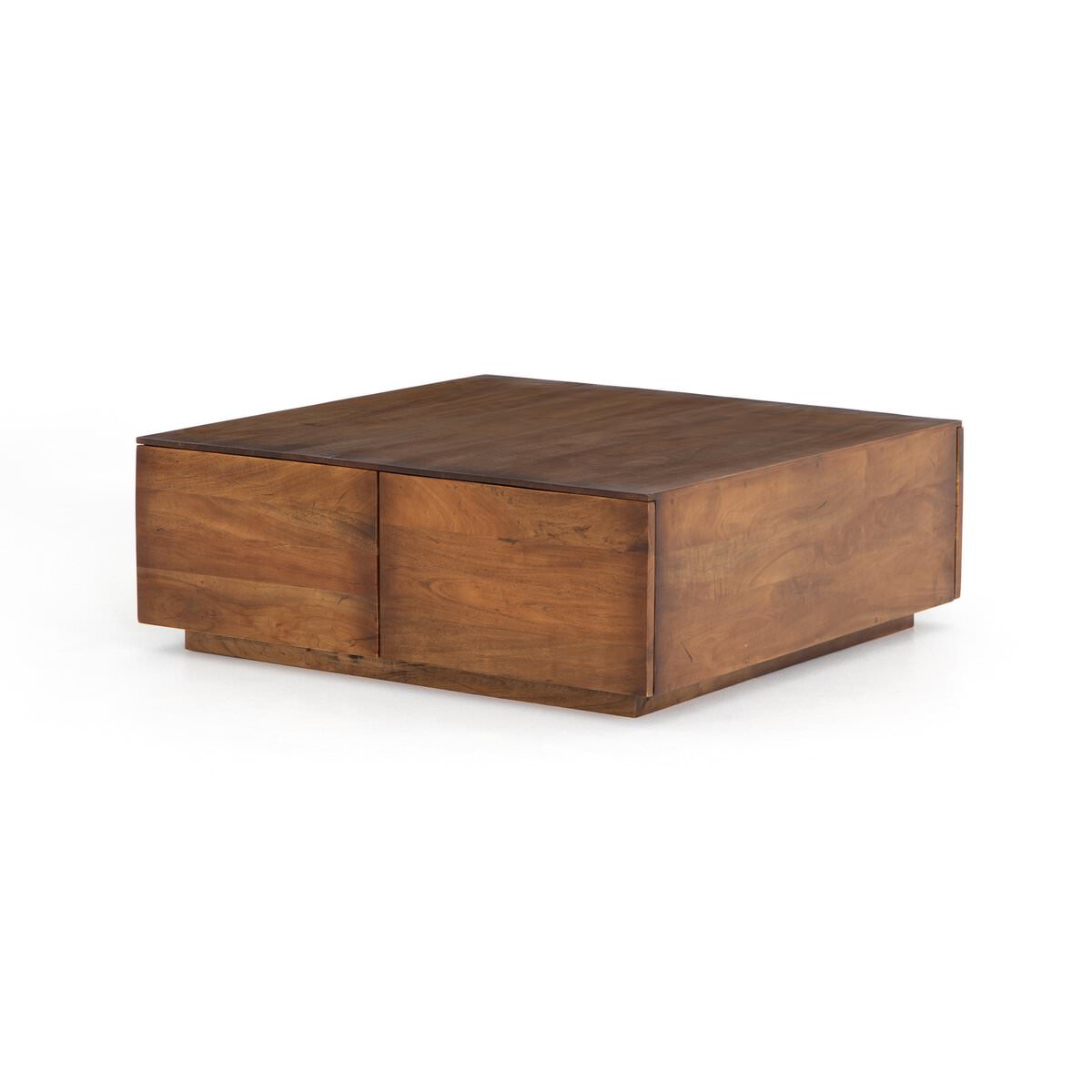 Four Hands Duncan Storage Coffee Table in Reclaimed Fruitwood on a white background