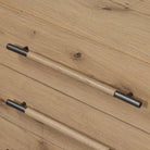 Close up of Four Hands Eden Nightstand in Aged Smoked Oak Veneer at Addison West