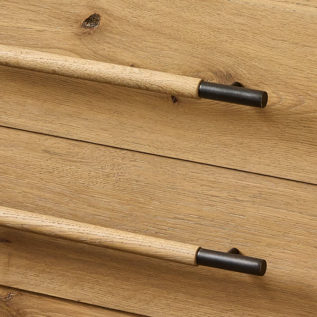 Close up of Four Hands Eden Nightstand in Aged Smoked Oak Veneer  at Addison West