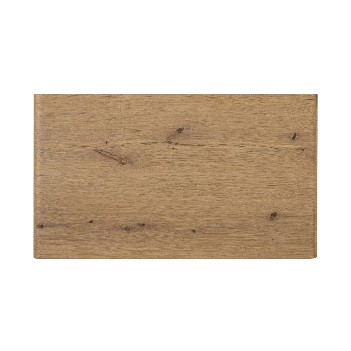 Top of Four Hands Eden Nightstand in Aged Smoked Oak Veneer on a white background at Addison West