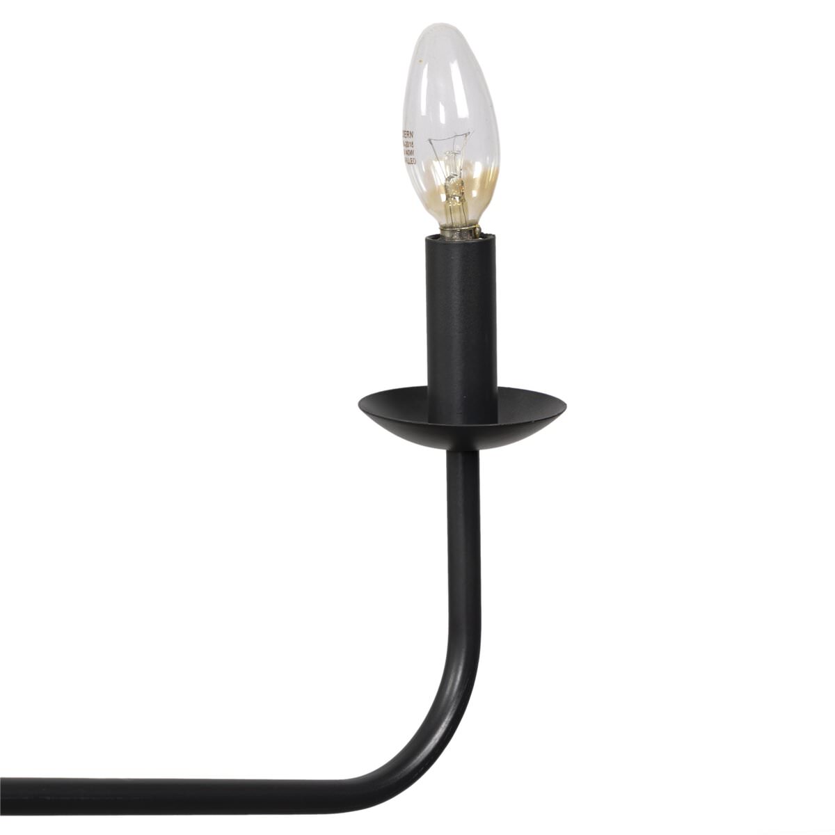 Close up of Four Hands Edlyn Chandelier in Antiqued Iron on a white background