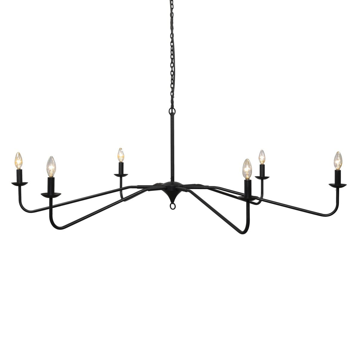 Four Hands Edlyn Chandelier in Antiqued Iron on a white background