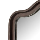 Close up of Four Hands Effie Mirror in Rustic Iron on a white background at Addison West
