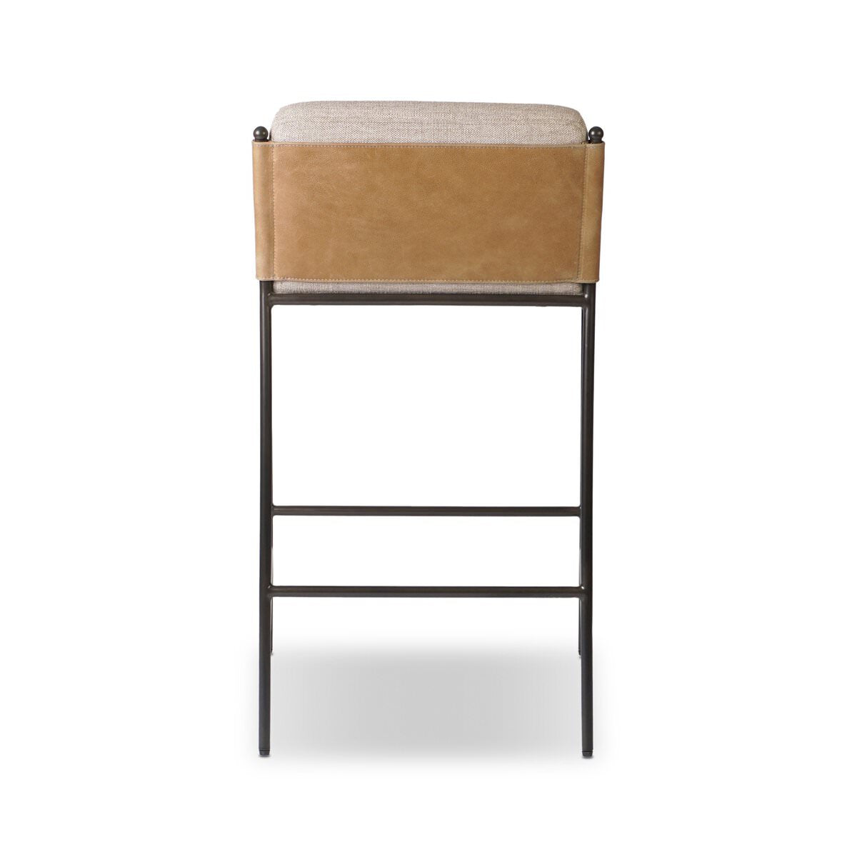 Back of Four Hands Elba Counter Stool in Alcala Wheat on a white background at Addison West