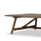 Close up of Four Hands Elio Coffee Table Small in Burnt Bleached Oak on a white background at Addison West