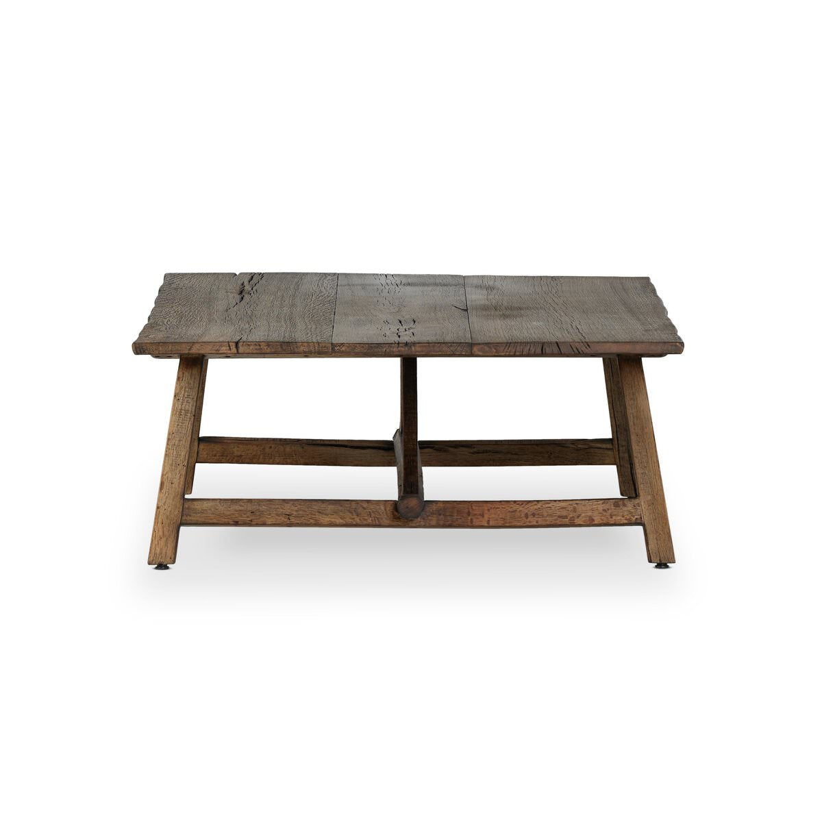 Side of Four Hands Elio Coffee Table Small in Burnt Bleached Oak on a white background at Addison West