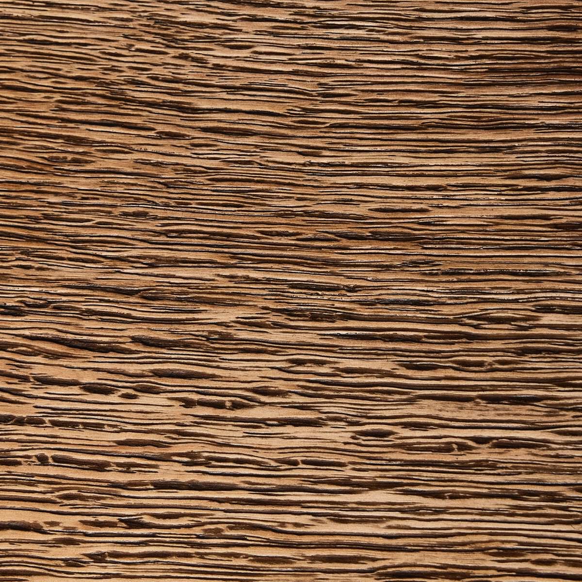 Close up of Four Hands Elio End Table in Burnt Bleached Oak on a white background at Addison West