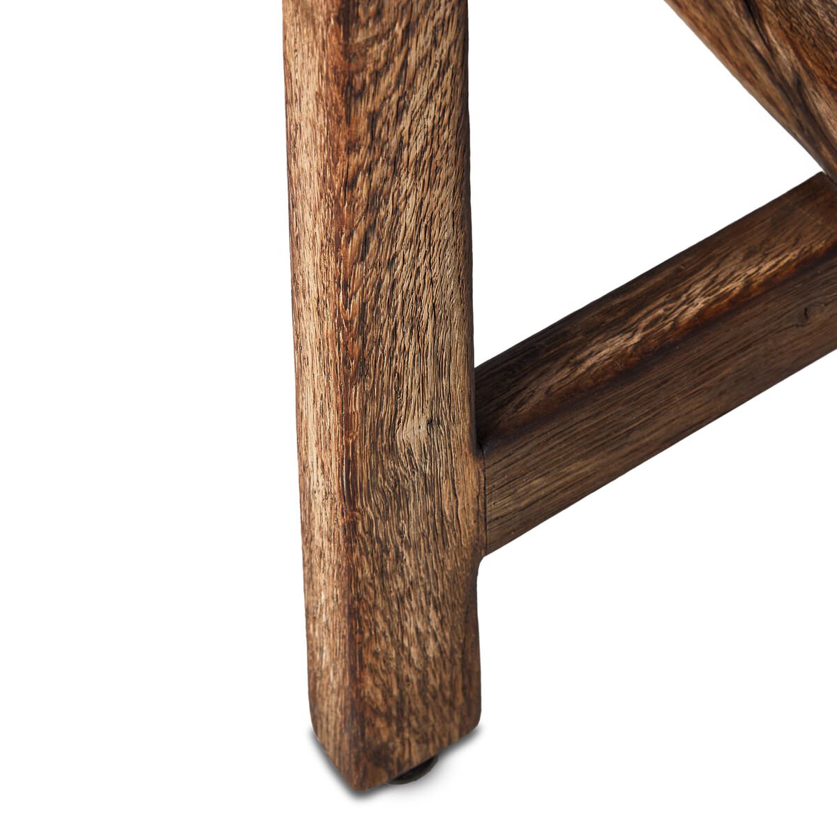 Close up of Four Hands Elio End Table in Burnt Bleached Oak on a white background at Addison West