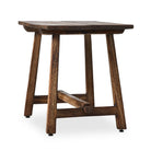 Four Hands Elio End Table in Burnt Bleached Oak on a white background at Addison West